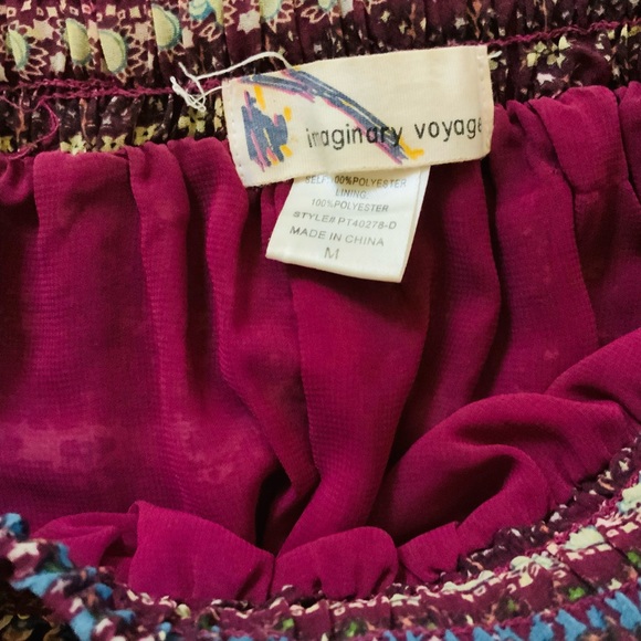 Imaginary Voyage Women’s Boho Long Maxi Crinkle Skirt Size Medium😃 - Picture 3 of 6